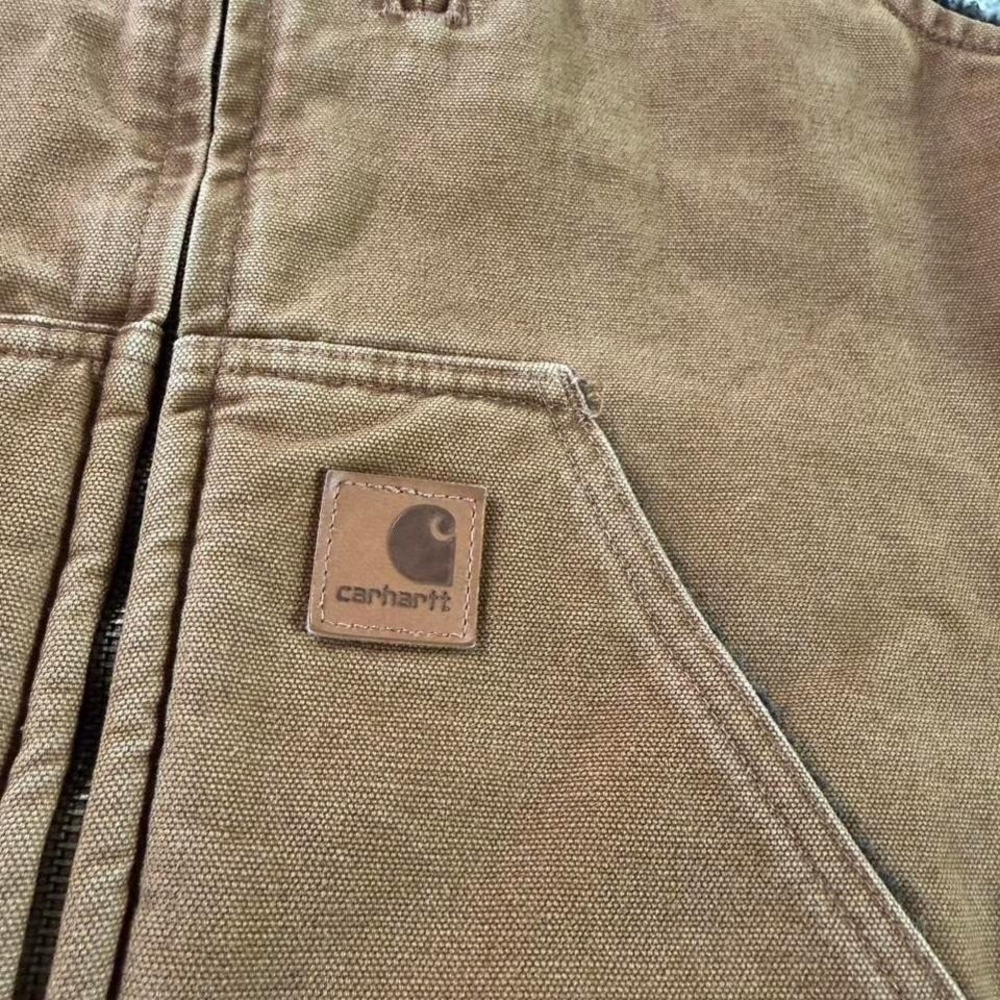Carhartt Sandstone Sherpa Mock Duck Lined Workwear Vest Small 14806 - Picture 4 of 8